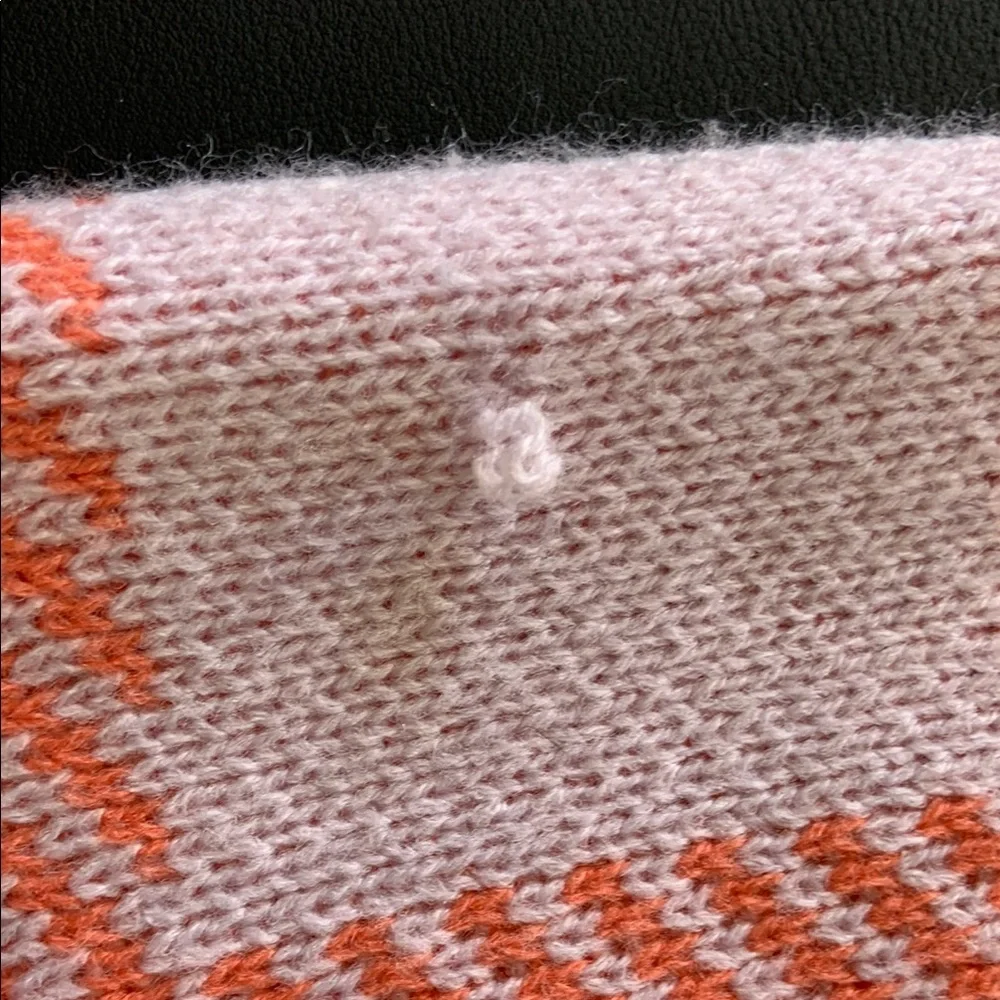 Loom Orange Checkerboard Cropped Cardigan Sweater S/M